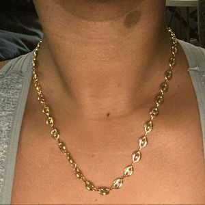 Gold linked necklace